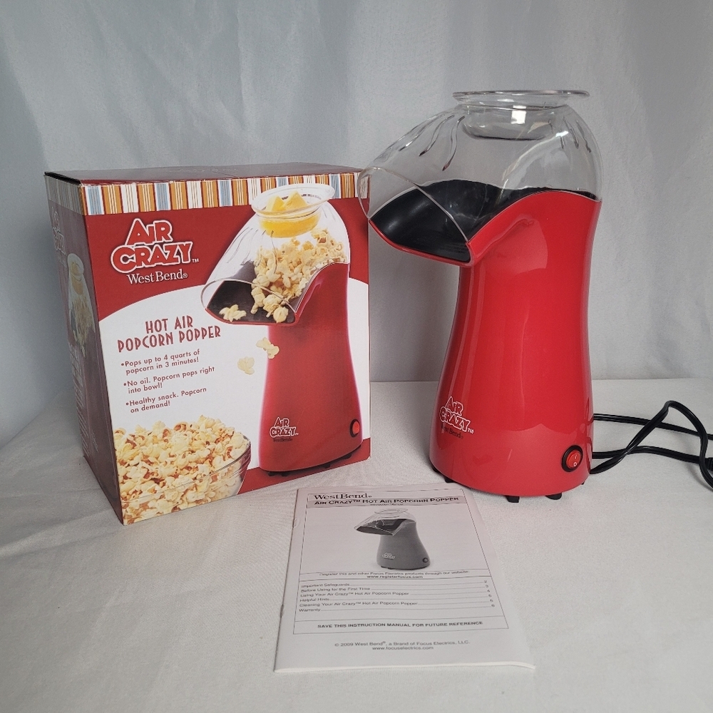 West Bend Air Crazy Hot Air Popcorn Popper W/ Butter Melting Cup